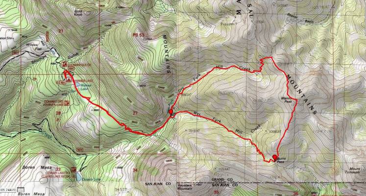 Map - Hike to Manns Peak