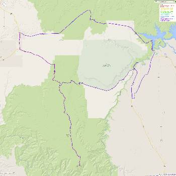 Map - Utah-Arizona:  Bifurcation Loop ride; 298 miles
