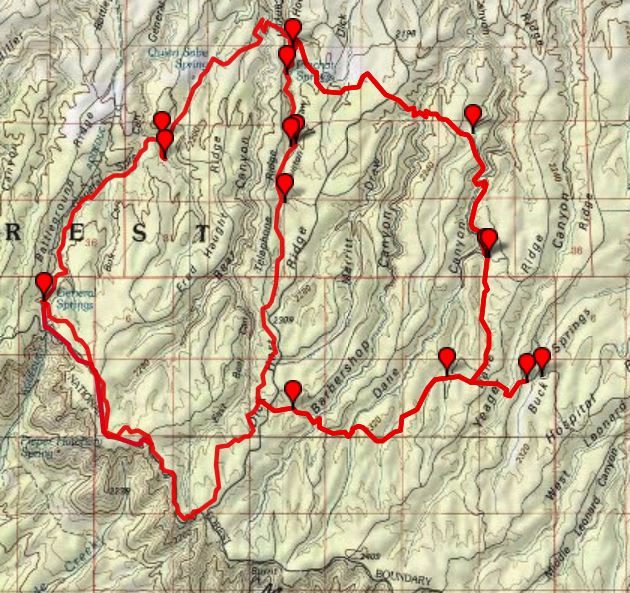 Map - Coconio Cabin Loop - from my Gaia mapping program