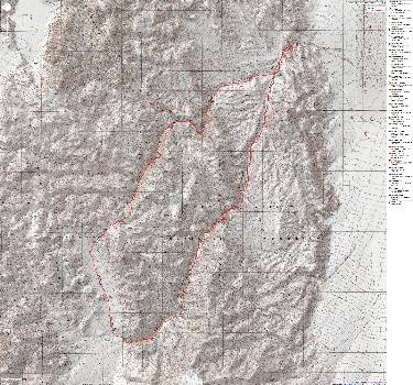 Map - Death Valley: Cottonwood-Marble loop; 2013; 32 miles