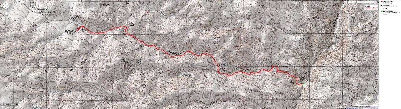 Map - Marble canyon to Gold Belt (12 miles)