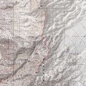 Map - Death Valley:  Dante View to Mt. Perry (8 miles)