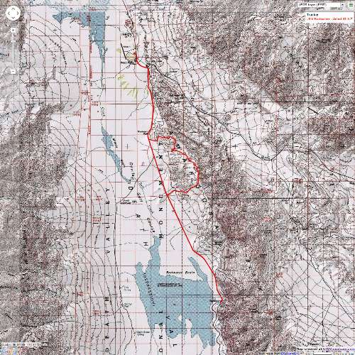 Map - CA death valley bicycle badwater-artist loop from furnace cr CG, 41.5miles