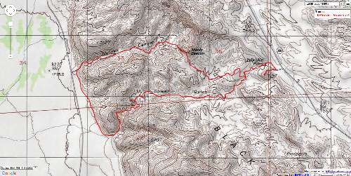 Map - CA death valley hike golden-zabriskie-gower loop, 6.8 miles