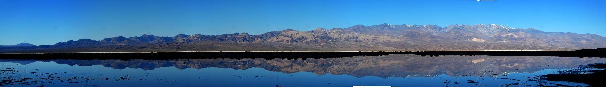 Panorama of the Panamint Range from near Mormon Point on the Badwater Road (scroll - wide)