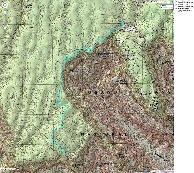 Map - GC North Rim, Widforss Trail (10 miles; ERM = 11.5)