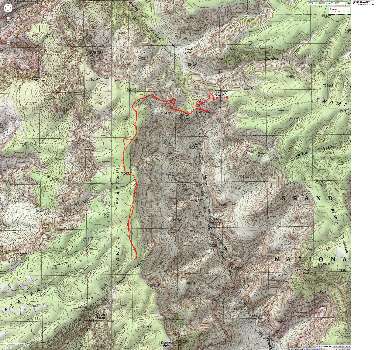 Map - GC north rim, powell plateau; 10.5 miles; ERM = 18