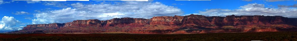 Panorama - Vermilion Cliffs; 1.2 mb; 6772 x 950; scroll L-R to see the entire pano