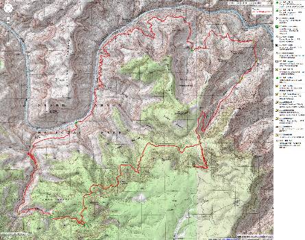 Map - GC: Royal Arch loop; 2011; 36 miles