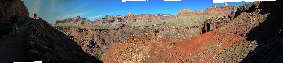 pano from the South Kaibab Trail, below the Tipoff - scroll L-R to view it 
all (4042 x 900 pixels, 980kb)