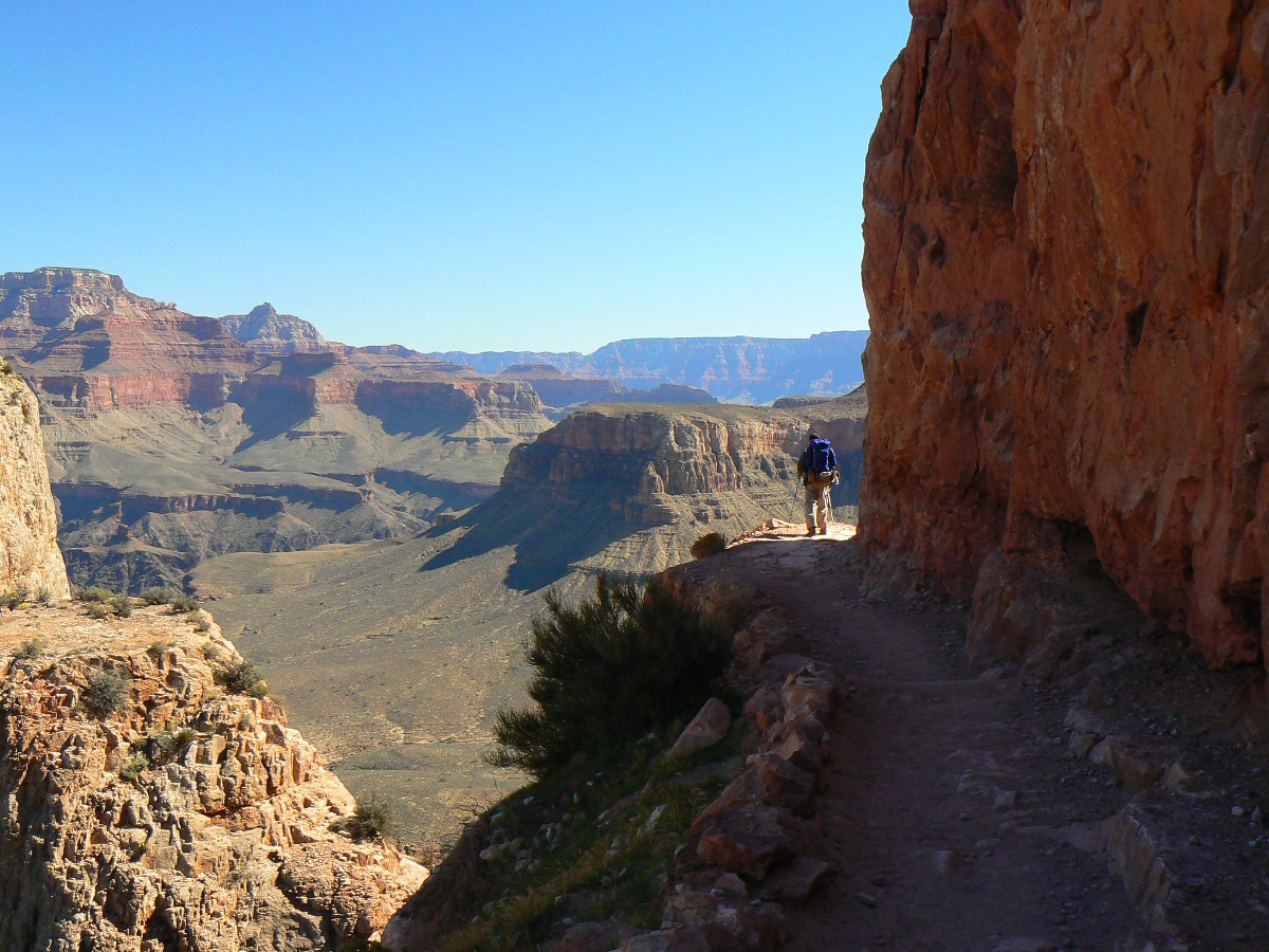 Does your work site look like this? No, then come join in during a GCHBA volunteer service project. Photo - walking into the BA area via the South Kaibab Trail, Redwall Limestone layer - photo by Rob of the WV