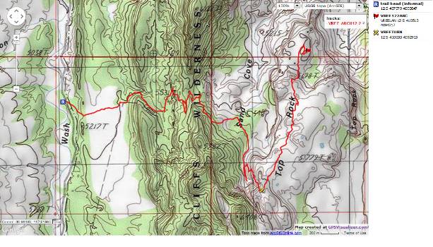 Map - Melody or Vreeland Arch; 9 miles