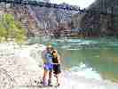 Rob and Kathleen and the Kaibab suspension bridge at THE River