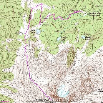 Map - Wheeler Peak; 9 miles; ERM = 21
