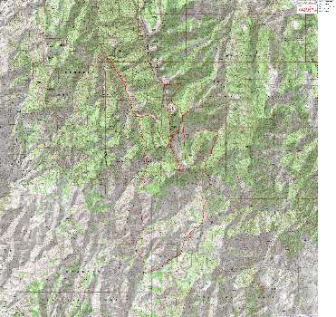 Map: Nevada: Jarbidge Wilderness - Marys River Emeral Lk; 1988; rough route