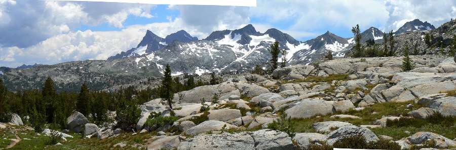 Pano of Ritter Range from Donohue Pass - Day 5 430kb
