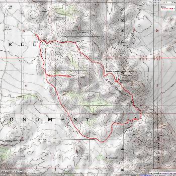 Map - CA: Joshua Tree - Lost Horse Mine day hike; 2011; 8.5 miles
