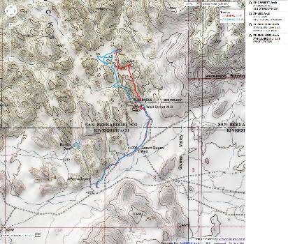 Map - CA: Joshua Tree - Garrett Arch day hike; 2011; 6 miles