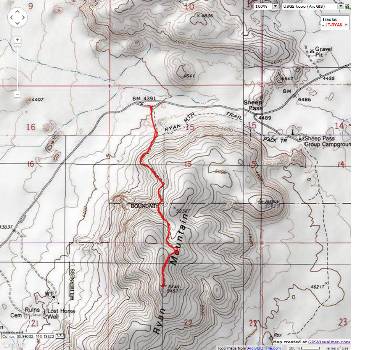 Map - CA: Joshua Tree - Ryan Mountain day hike; 2011; 3 miles