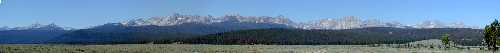 panorama of The Sawtooth Mountains of Central Idaho