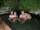 the group enjoys a night-time soak in Loon Creek HS