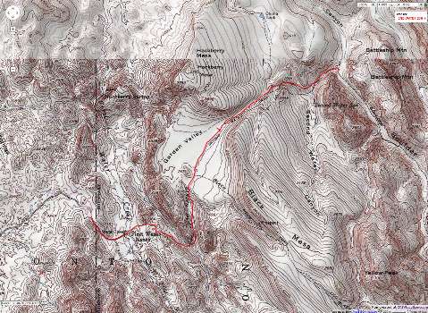 Map - Superstition Wilderness: Second Water 236 to Boulder 103; 7 miles
