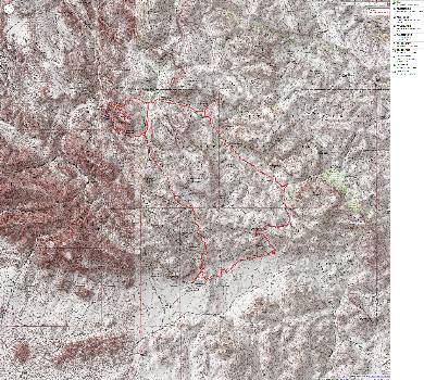 Map - AZ: Superstition wilderness loop; 2011; 27 miles