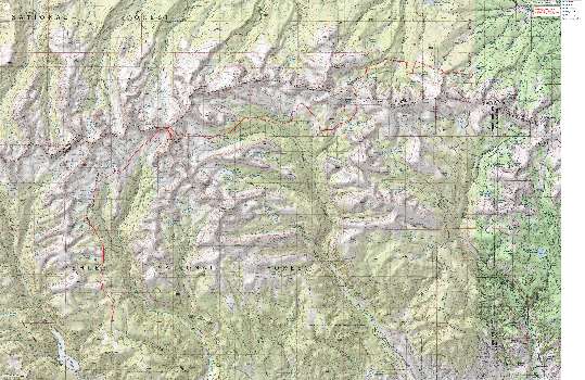 Map - UT: High Uinta Wilderness: Spirit Lake to Center Park backpack, rough route