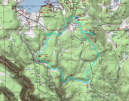 Map - White Mountains; Indian Springs Loop near Big Lake; 9 miles; ERM = 13