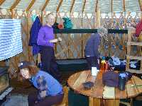 fireside in the yurt